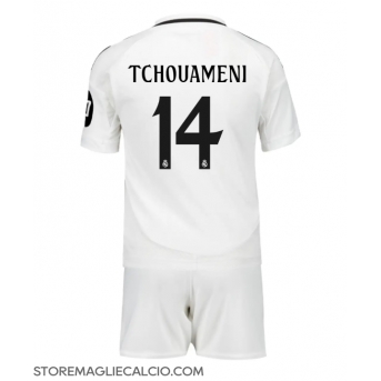 Real Madrid Aurelien Tchouameni #14 Maglia Gara Casa Repliche 2024-25 Bambino